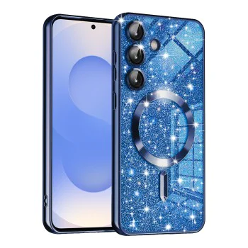 Калъф за Samsung Galaxy S25 - Luxury Glitter MagSafe - Deep Blue