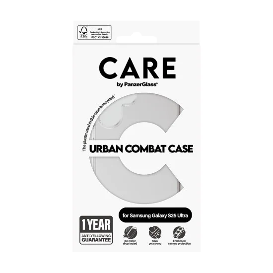Калъф за Samsung Galaxy S25 - PanzerGlass® - CARE Flagship Urban Combat - Прозрачен