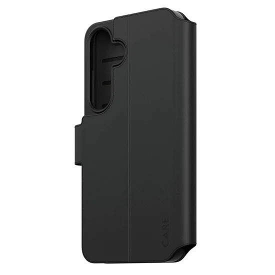 Калъф за Samsung Galaxy S25 - PanzerGlass® - Калъф-портфейл с поставка CARE Feature - Черен