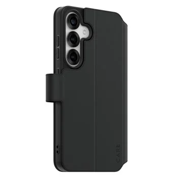 Калъф за Samsung Galaxy S25 - PanzerGlass® - Калъф-портфейл с поставка CARE Feature - Черен