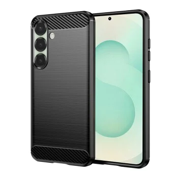 Калъф за Samsung Galaxy S25 Plus - Carbon Silicone - Черен