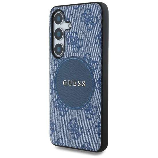Калъф за Samsung Galaxy S25 Plus - Guess - 4G Circle Classic Logo MagSafe (GUHMS25MP4PGRSGB) - Син