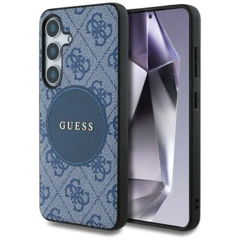Калъф за Samsung Galaxy S25 Plus - Guess - 4G Circle Classic Logo MagSafe (GUHMS25MP4PGRSGB) - Син