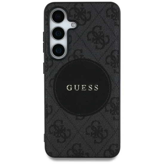 Калъф за Samsung Galaxy S25 Plus - Guess - 4G Circle Classic Logo MagSafe (GUHMS25MP4PGRSGK) - Черен