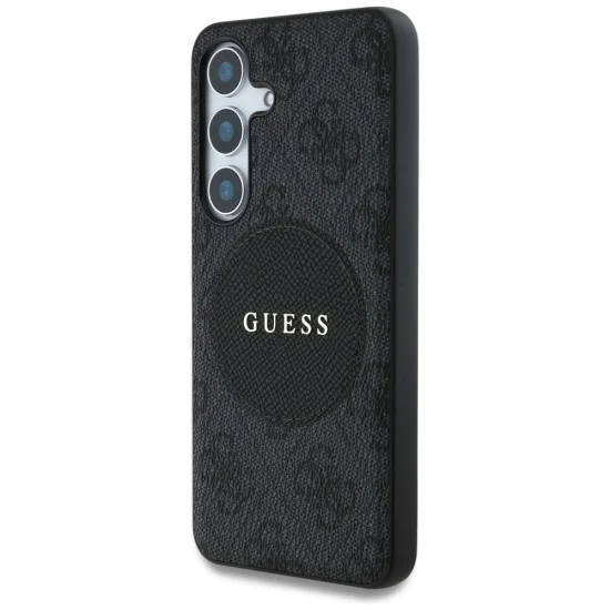 Калъф за Samsung Galaxy S25 Plus - Guess - 4G Circle Classic Logo MagSafe (GUHMS25MP4PGRSGK) - Черен