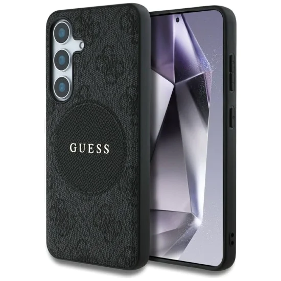 Калъф за Samsung Galaxy S25 Plus - Guess - 4G Circle Classic Logo MagSafe (GUHMS25MP4PGRSGK) - Черен