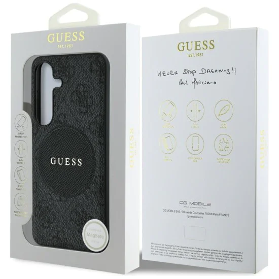 Калъф за Samsung Galaxy S25 Plus - Guess - 4G Circle Classic Logo MagSafe (GUHMS25MP4PGRSGK) - Черен