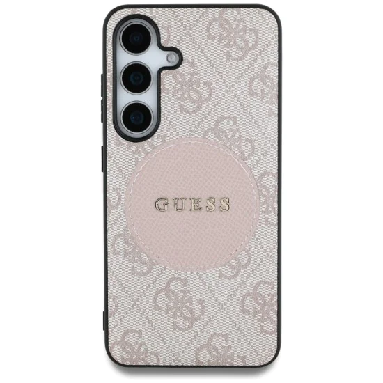 Калъф за Samsung Galaxy S25 Plus - Guess - 4G Circle Classic Logo MagSafe (GUHMS25MP4PGRSGP) - Розов