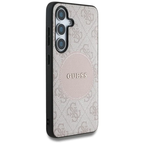 Калъф за Samsung Galaxy S25 Plus - Guess - 4G Circle Classic Logo MagSafe (GUHMS25MP4PGRSGP) - Розов
