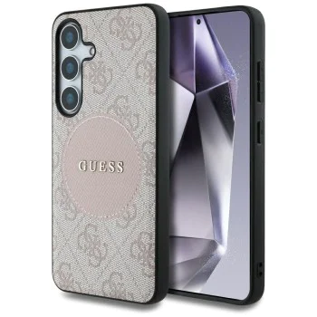 Калъф за Samsung Galaxy S25 Plus - Guess - 4G Circle Classic Logo MagSafe (GUHMS25MP4PGRSGP) - Розов