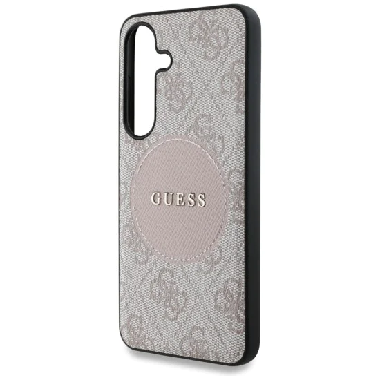 Калъф за Samsung Galaxy S25 Plus - Guess - 4G Circle Classic Logo MagSafe (GUHMS25MP4PGRSGP) - Розов