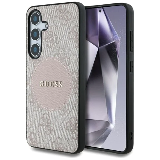 Калъф за Samsung Galaxy S25 Plus - Guess - 4G Circle Classic Logo MagSafe (GUHMS25MP4PGRSGP) - Розов