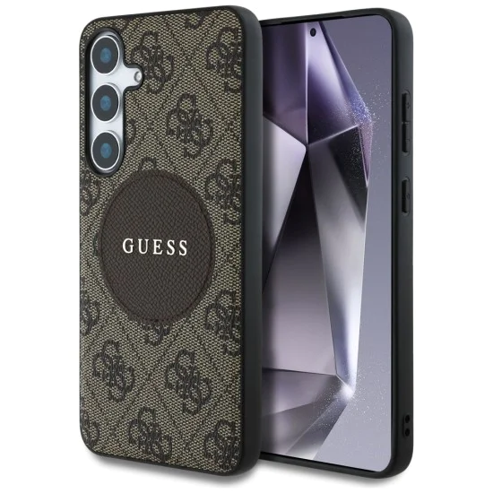 Калъф за Samsung Galaxy S25 Plus - Guess - 4G Circle Classic Logo MagSafe (GUHMS25MP4PGRSGW) - Кафяв
