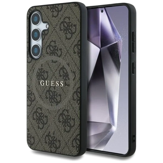 Калъф за Samsung Galaxy S25 Plus - Guess - 4G Ring Classic Logo MagSafe (GUHMS25MG4GFRW) - Кафяв
