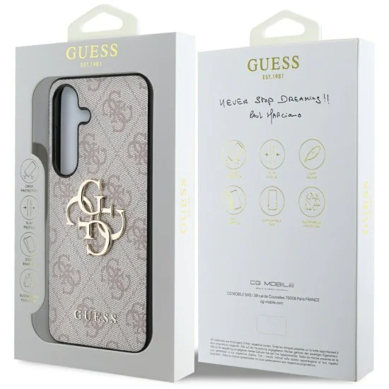 Калъф за Samsung Galaxy S25 Plus - Guess - Hardcase 4G Big Metal Logo (GUHCS25M4GMGPI) - Розов