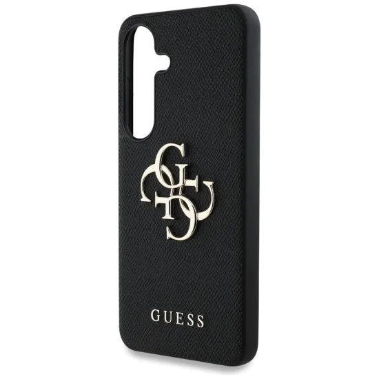 Калъф за Samsung Galaxy S25 Plus - Guess - Hardcase 4G Grained Big and Classic Logo (GUHCS25MPGT4MBK) - Черен