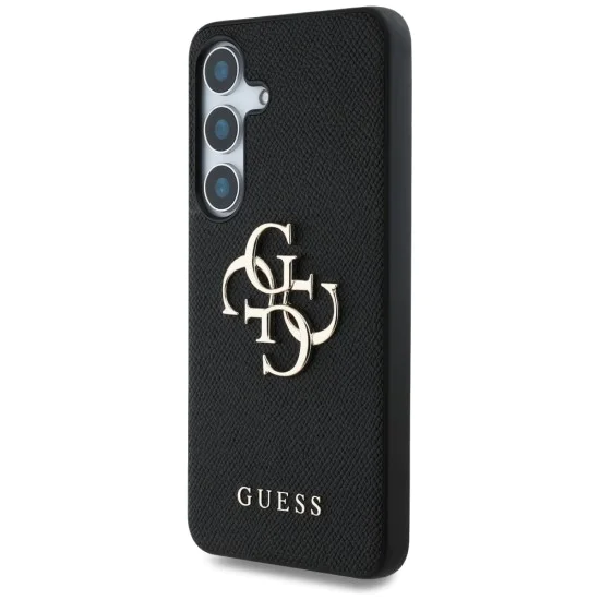 Калъф за Samsung Galaxy S25 Plus - Guess - Hardcase 4G Grained Big and Classic Logo (GUHCS25MPGT4MBK) - Черен