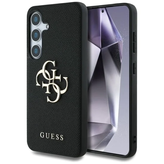 Калъф за Samsung Galaxy S25 Plus - Guess - Hardcase 4G Grained Big and Classic Logo (GUHCS25MPGT4MBK) - Черен