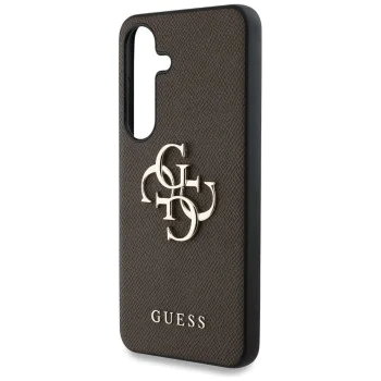 Калъф за Samsung Galaxy S25 Plus - Guess - Hardcase 4G Grained Big and Classic Logo (GUHCS25MPGT4MBW) - Кафяв