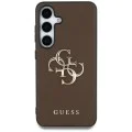 Калъф за Samsung Galaxy S25 Plus - Guess - Hardcase 4G Grained Big and Classic Logo (GUHCS25MPGT4MBW) - Кафяв
