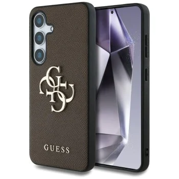 Калъф за Samsung Galaxy S25 Plus - Guess - Hardcase 4G Grained Big and Classic Logo (GUHCS25MPGT4MBW) - Кафяв