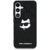 Калъф за Samsung Galaxy S25 Plus - Karl Lagerfeld - Hardcase Monogram Leather (KLHCS25MPGKLCHPK) - Choupette Head Pin