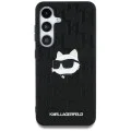 Калъф за Samsung Galaxy S25 Plus - Karl Lagerfeld - Hardcase Monogram Leather (KLHCS25MPGKLCHPK) - Choupette Head Pin