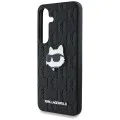 Калъф за Samsung Galaxy S25 Plus - Karl Lagerfeld - Hardcase Monogram Leather (KLHCS25MPGKLCHPK) - Choupette Head Pin