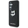 Калъф за Samsung Galaxy S25 Plus - Karl Lagerfeld - Hardcase Monogram Leather (KLHCS25MPGKLCHPK) - Choupette Head Pin