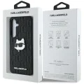 Калъф за Samsung Galaxy S25 Plus - Karl Lagerfeld - Hardcase Monogram Leather (KLHCS25MPGKLCHPK) - Choupette Head Pin