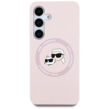 Калъф за Samsung Galaxy S25 Plus - Karl Lagerfeld - Silicone Double Heads (KLHMS25MSKCHTCP) - Розов