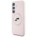 Калъф за Samsung Galaxy S25 Plus - Karl Lagerfeld - Silicone Double Heads (KLHMS25MSKCHTCP) - Розов