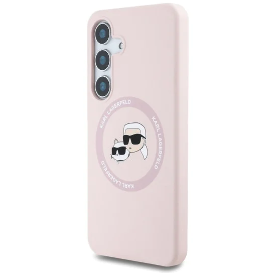 Калъф за Samsung Galaxy S25 Plus - Karl Lagerfeld - Silicone Double Heads (KLHMS25MSKCHTCP) - Розов