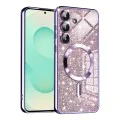 Калъф за Samsung Galaxy S25 Plus - Луксозен Glitter MagSafe - Светло лилав