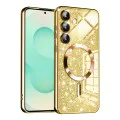 Калъф за Samsung Galaxy S25 Plus - Луксозен Glitter MagSafe - Златен