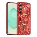 Калъф за Samsung Galaxy S25 Plus - Luxury Glitter MagSafe - Червен