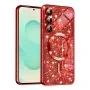 Калъф за Samsung Galaxy S25 Plus - Luxury Glitter MagSafe - Червен