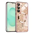 Калъф за Samsung Galaxy S25 Plus - Luxury Glitter MagSafe - Rose Gold