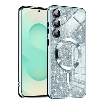Калъф за Samsung Galaxy S25 Plus - Luxury Glitter MagSafe - Светло син