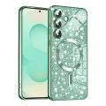 Калъф за Samsung Galaxy S25 Plus - Luxury Glitter MagSafe - Светло зелен