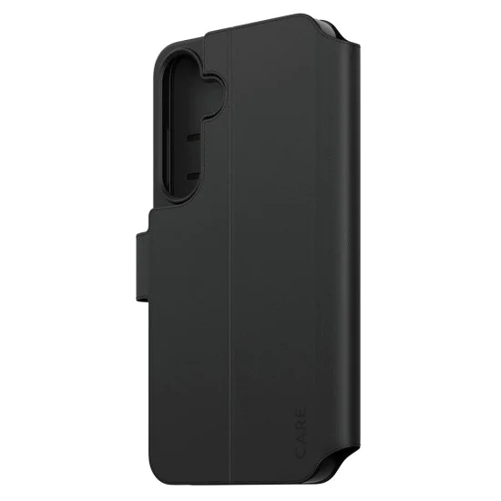 Калъф за Samsung Galaxy S25 Plus - PanzerGlass® - Калъф-портфейл с функция CARE и стойка - Черен