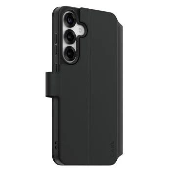 Калъф за Samsung Galaxy S25 Plus - PanzerGlass® - Калъф-портфейл с функция CARE и стойка - Черен