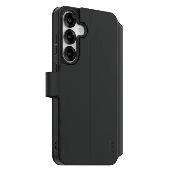 Калъф за Samsung Galaxy S25 Plus - PanzerGlass® - Калъф-портфейл с функция CARE и стойка - Черен