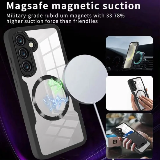 Калъф за Samsung Galaxy S25 Plus + Протектор - ColorVerse 360 ​​MagSafe MagSafe Series - розов