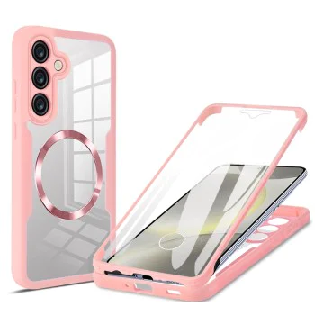 Калъф за Samsung Galaxy S25 Plus + Протектор - ColorVerse 360 ​​MagSafe MagSafe Series - розов
