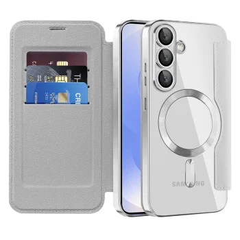 Калъф за Samsung Galaxy S25 Plus - SmartMag Book Case - Сив