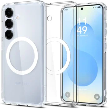 Калъф за Samsung Galaxy S25 Plus - Spigen - Ultra Hybrid MagSafe - Clear / White