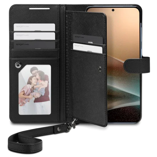 Калъф за Samsung Galaxy S25 Plus - Spigen - Wallet S - Черен