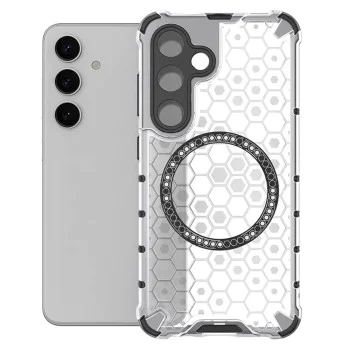 Калъф за Samsung Galaxy S25 Plus - Techsuit - HoneyComb Shield MagSafe - Бял