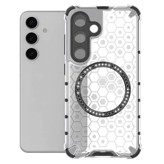 Калъф за Samsung Galaxy S25 Plus - Techsuit - HoneyComb Shield MagSafe - Бял